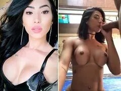 남자 친구를 빨고 엉덩이를주는 상파울루 출신의 일본인 갈색 머리
