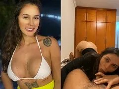 친구에게 탐욕스러운 입으로 애무하는 가브리엘라 산체스
